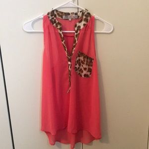Sheer pink sleeveless top